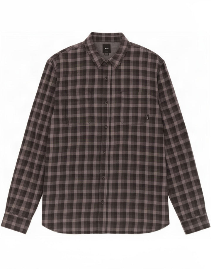 Vans Mens Tailored Fit Flannel Shirt XL Black Gingham Cotton