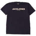 Jack & Jones Mens Graphic T-Shirt Top Medium Navy Blue Cotton
