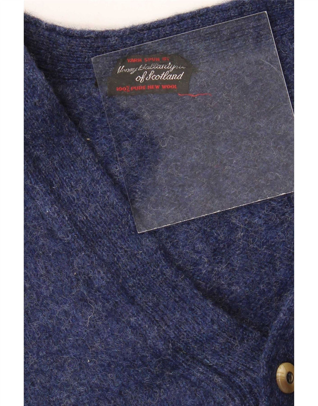 Vintage Mens Cardigan Sweater Medium Navy Blue New Wool