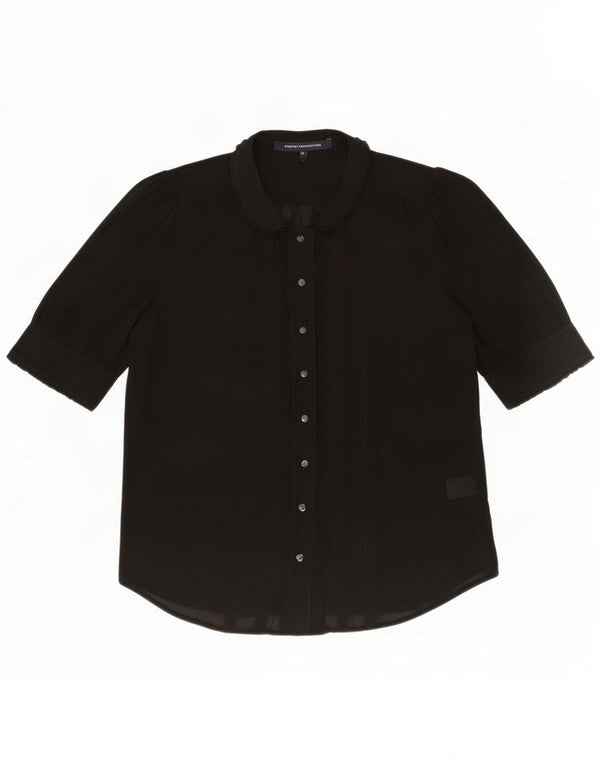 French Connection Womens Short Sleeve Shirt Blouse UK 14 Medium Black