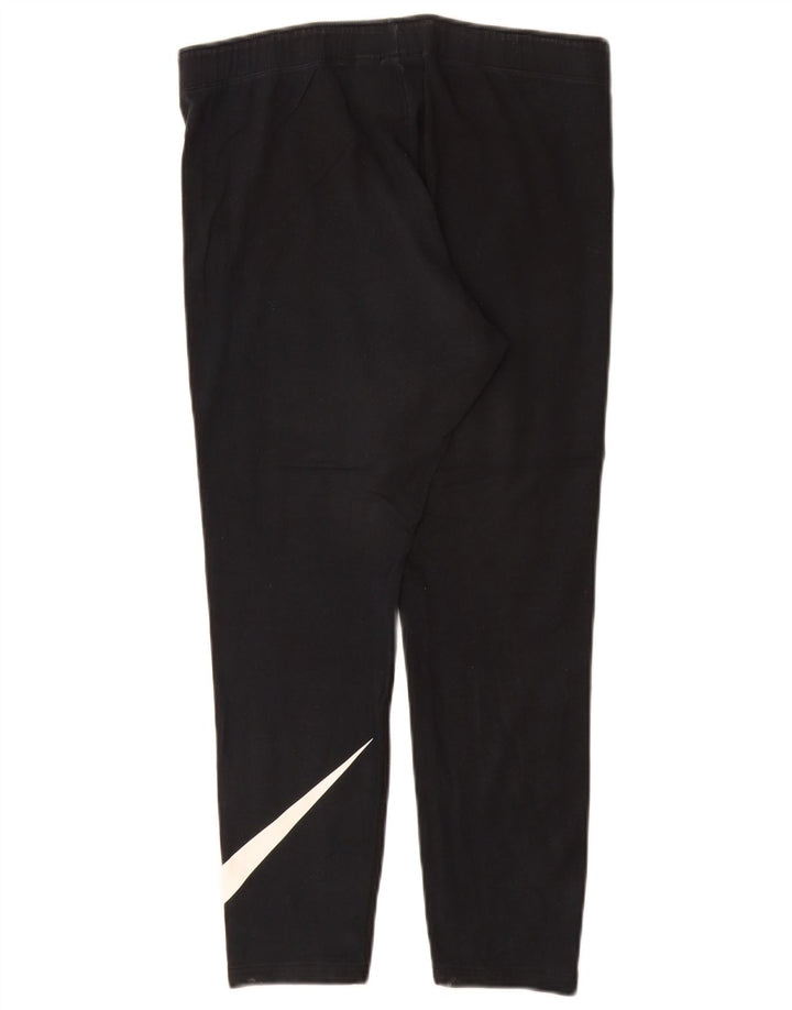 Nike Womens Graphic Leggings UK 16 Large  Black Cotton
