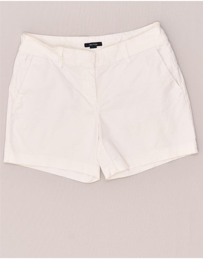 NAUTICA Womens Chino Shorts US 4 Small W30  White Cotton | Vintage Nautica | Thrift | Second-Hand Nautica | Used Clothing | Messina Hembry 