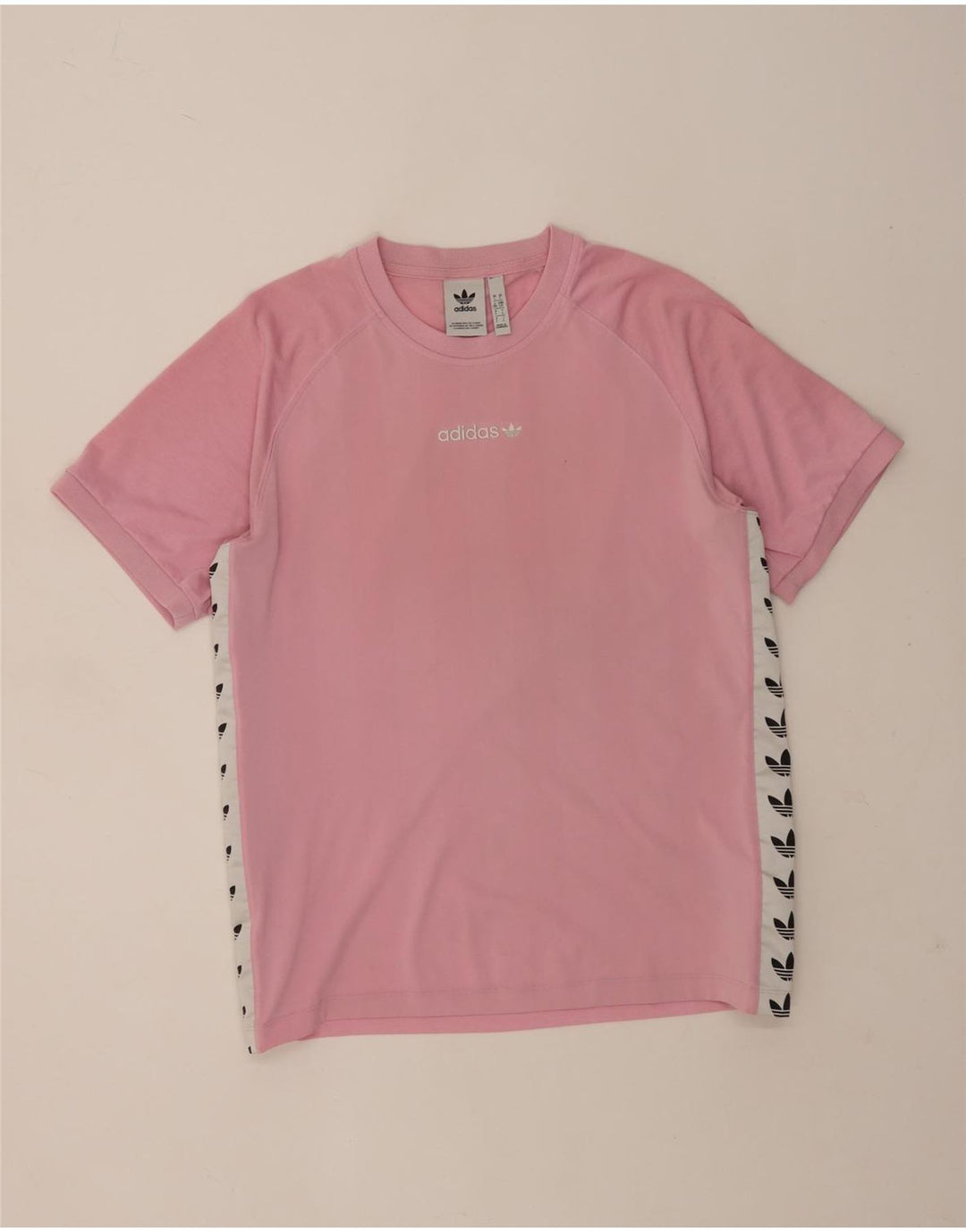 Adidas Mens Graphic T-Shirt Top Large Pink Colourblock Polyester