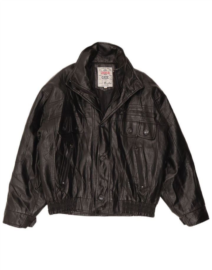 Vintage Mens Leather Jacket UK 38 Medium Black