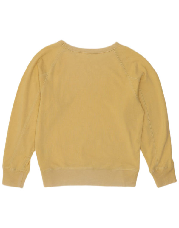 Gap Womens Graphic Sweatshirt Jumper UK 6 XS Yellow Cotton