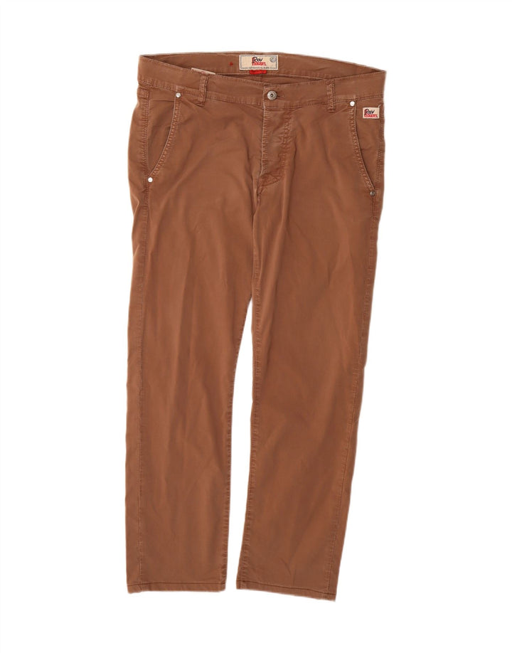 ROY ROGERS Mens Straight Chino Trousers W34 L27 Brown Cotton Vintage Roy Rogers and Second-Hand Roy Rogers from Messina Hembry 