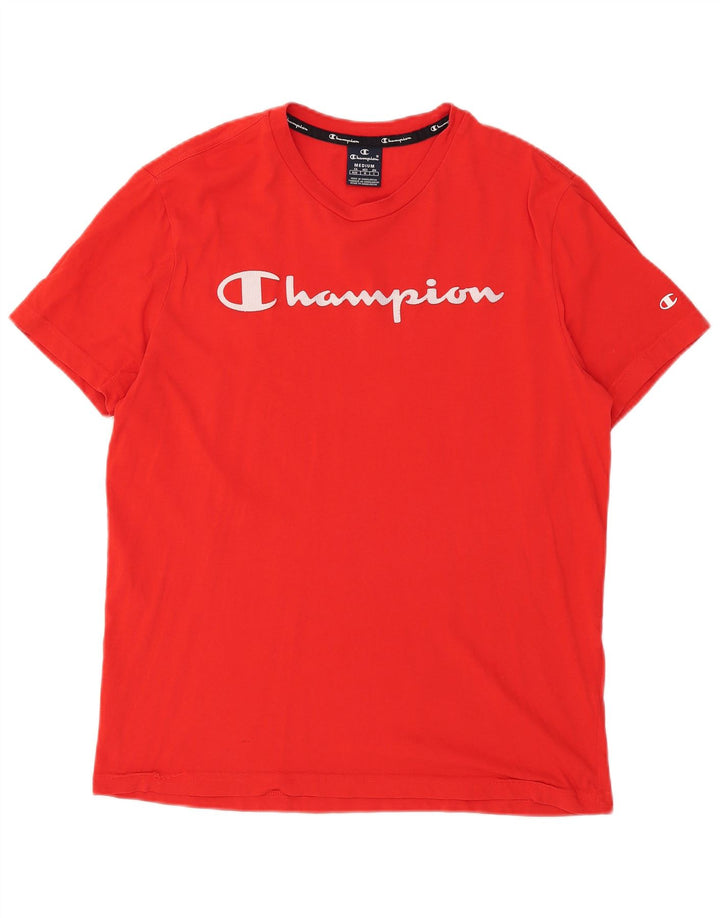 CHAMPION Mens Graphic T-Shirt Top Medium Red