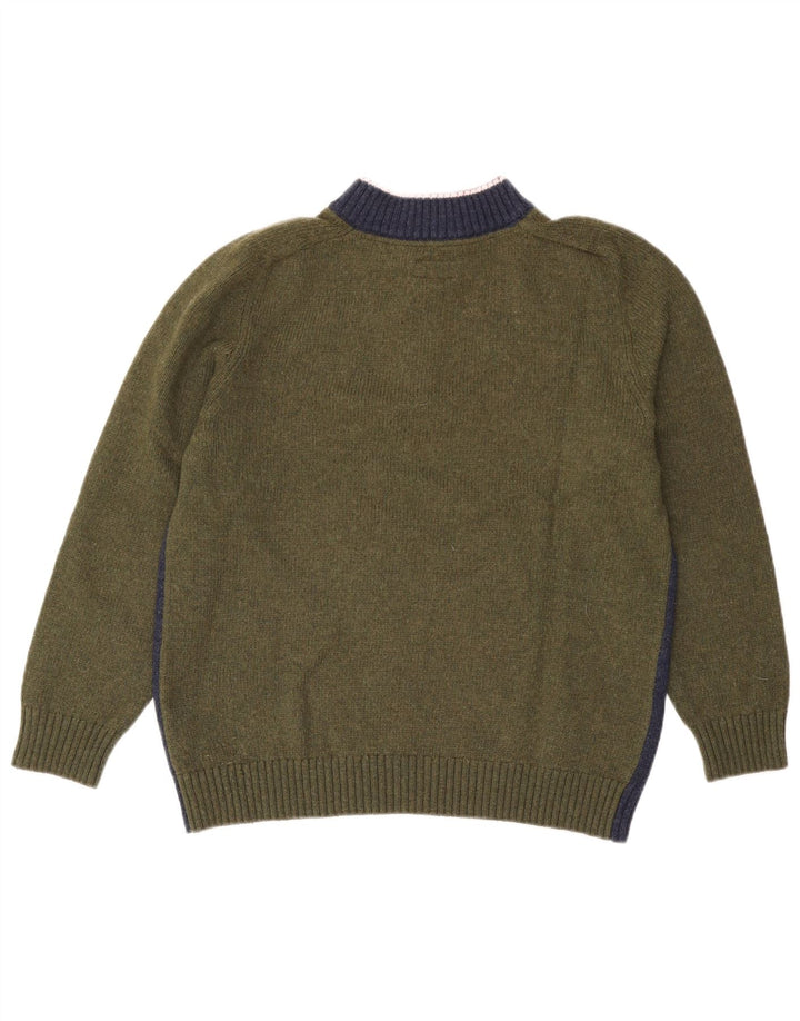 PEPE Jeans Mens Zip Neck Jumper Sweater Large Navy Blue Colourblock Wool