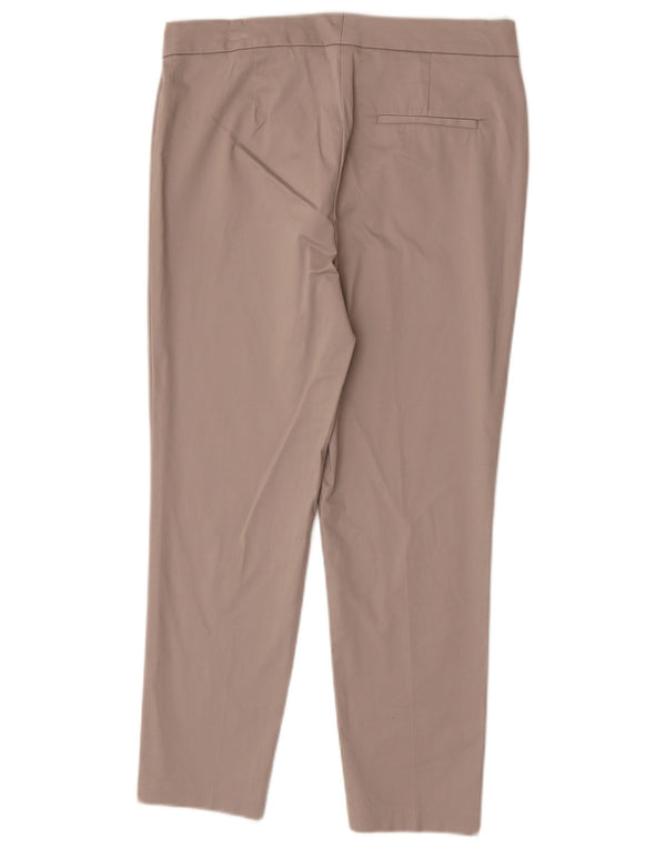 Marks & Spencer Womens Crop Slim Suit Trousers UK 12 Medium W30 L25 Beige