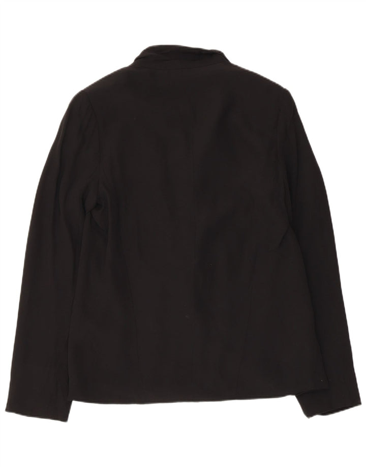 Oasis Womens 1 Button Blazer Jacket UK 12 Medium Black Polyester