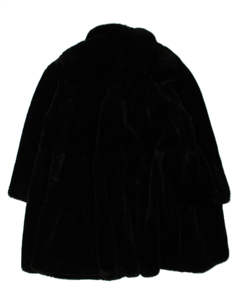 VINTAGE Womens Faux Fur Overcoat UK 18 XL Black | Vintage Vintage | Thrift | Second-Hand Vintage | Used Clothing | Messina Hembry 