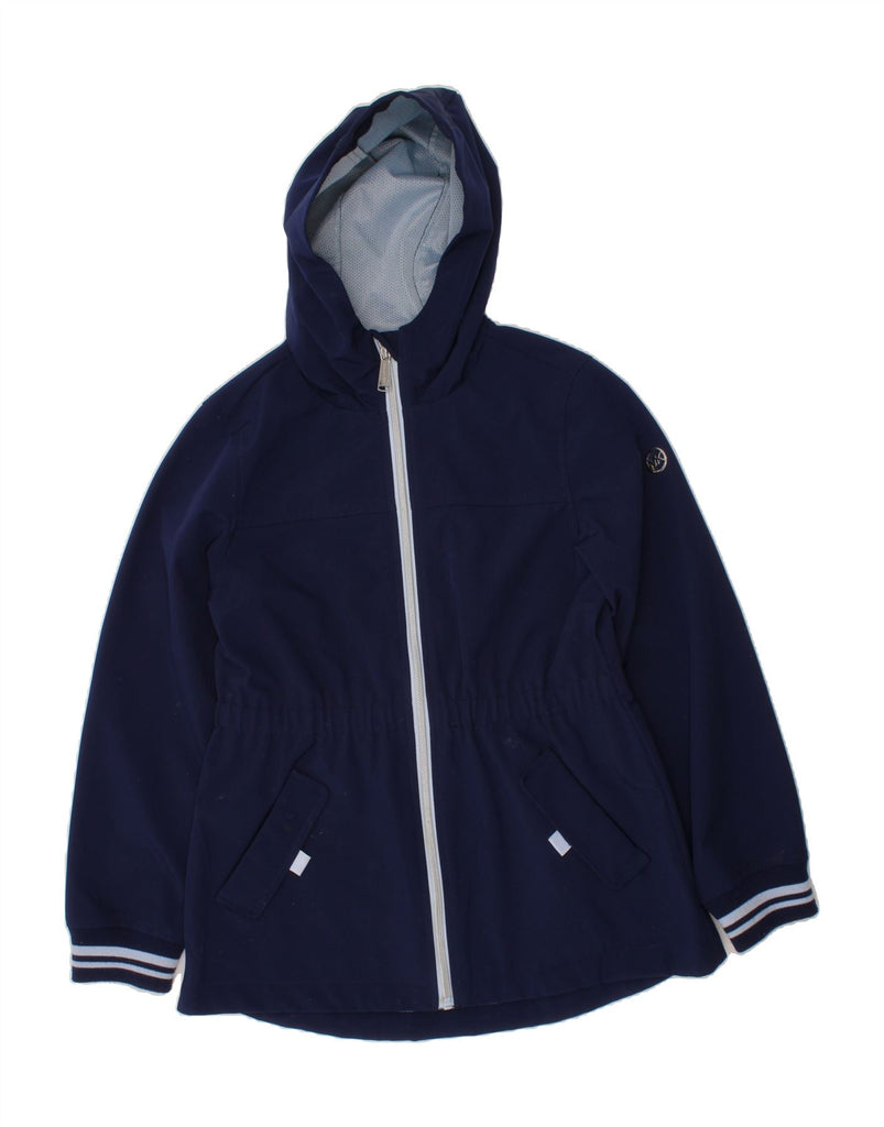 MICHAEL KORS Girls Hooded Rain Jacket 10-11 Years Navy Blue Polyester Vintage Michael Kors and Second-Hand Michael Kors from Messina Hembry 