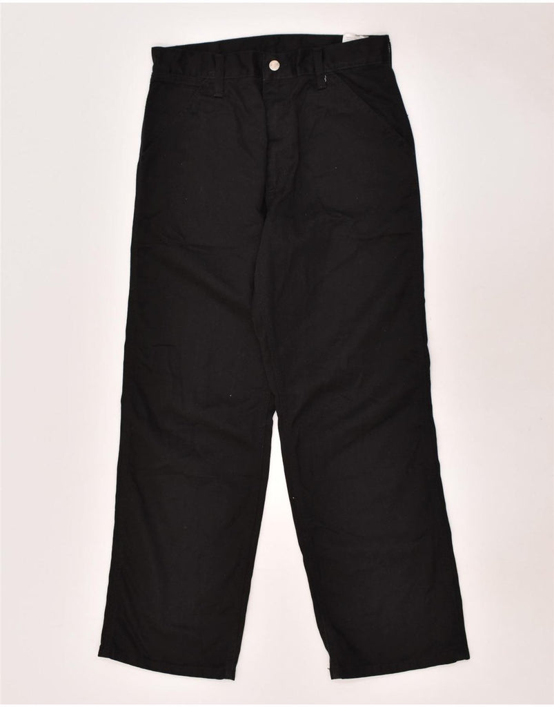 CARHARTT Mens Straight Chino Trousers W28 L30 Black Polyester | Vintage Carhartt | Thrift | Second-Hand Carhartt | Used Clothing | Messina Hembry 