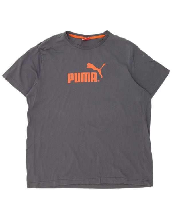 Puma Mens Graphic T-Shirt Top 2XL Grey Cotton