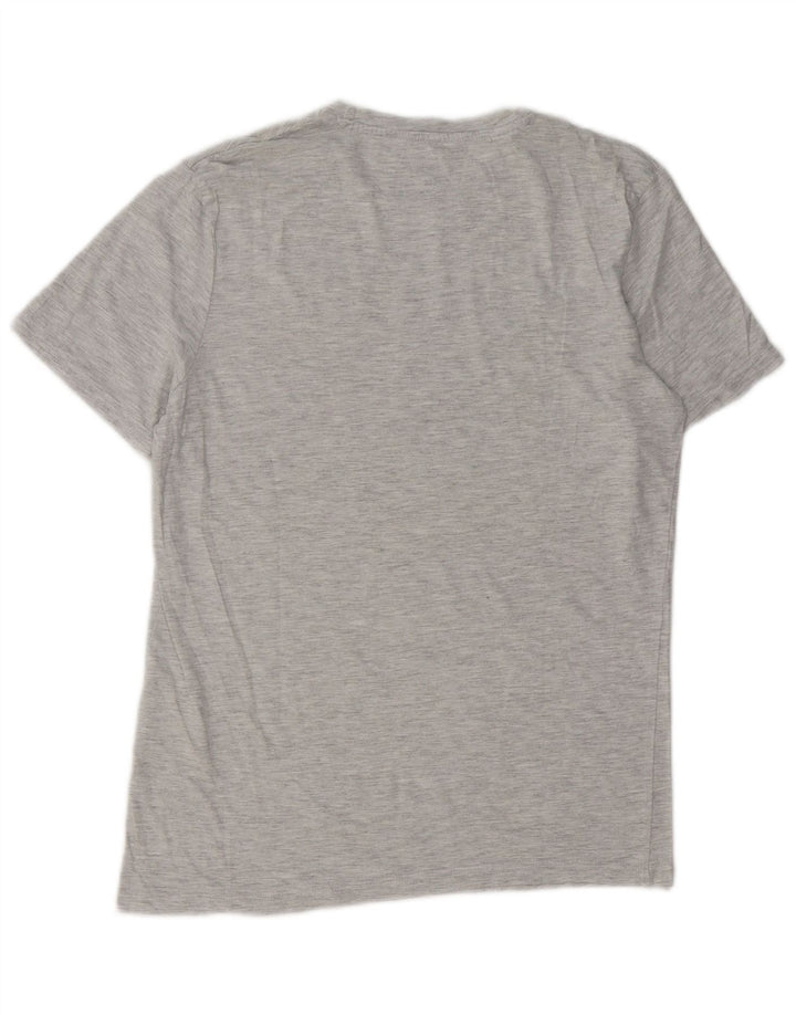 Jack & Jones Mens Graphic T-Shirt Top Small Grey Flecked Cotton