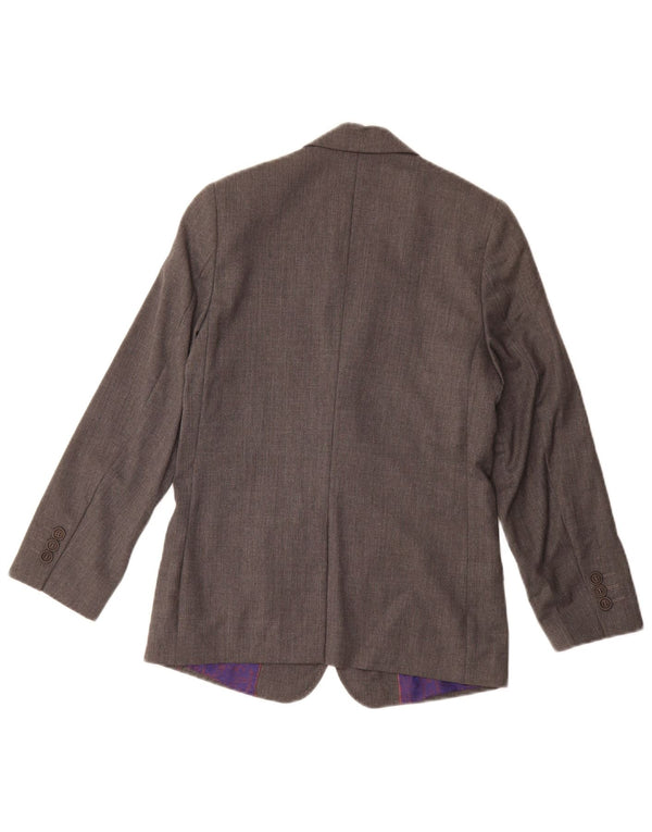 Ted Baker Boys 2 Button Blazer Jacket 9-10 Years Grey Virgin Wool