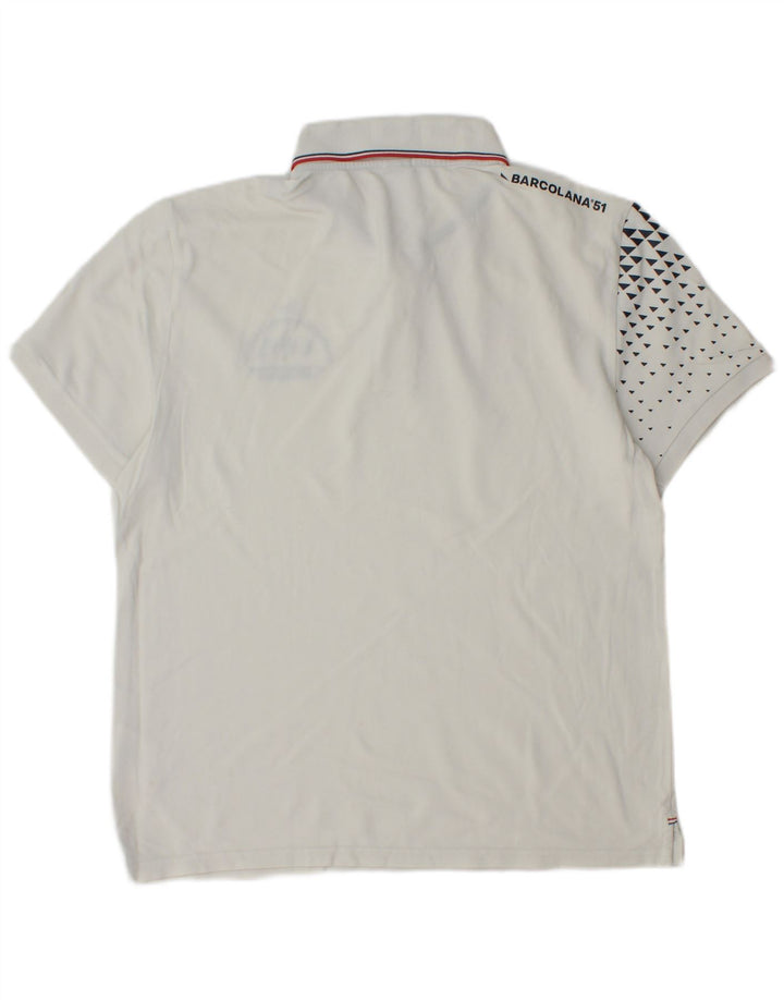 North Sails Mens Graphic Regular Fit Polo Shirt Large White Spotted Cotton