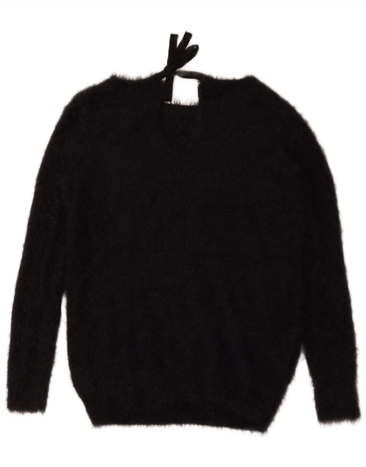 Oasis Womens Boat Neck Jumper Sweater UK 10 Small Black Polyamide