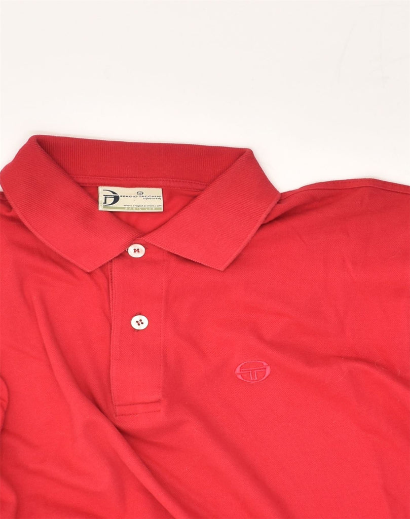 SERGIO TACCHINI Mens Polo Shirt Medium Red Cotton | Vintage Sergio Tacchini | Thrift | Second-Hand Sergio Tacchini | Used Clothing | Messina Hembry 