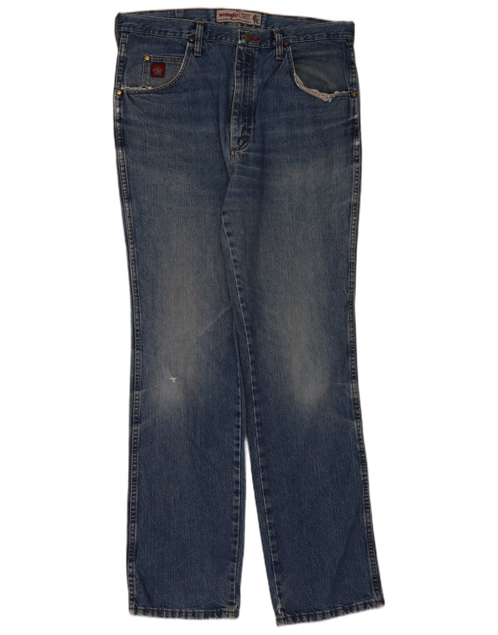 WRANGLER Mens Straight Jeans W36 L34 Blue Cotton