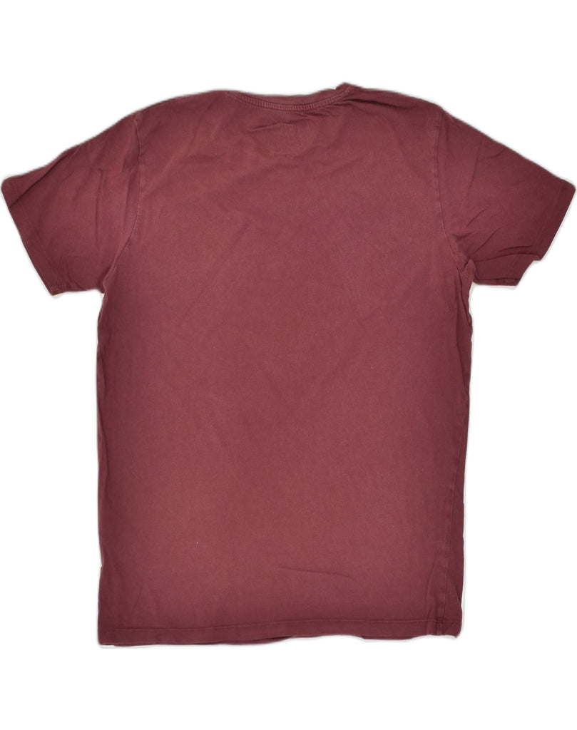 JACK & JONES Mens Graphic T-Shirt Top Medium Burgundy Cotton | Vintage Jack & Jones | Thrift | Second-Hand Jack & Jones | Used Clothing | Messina Hembry 