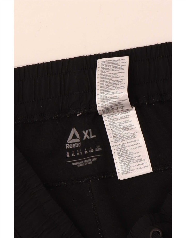 Reebok Mens Tracksuit Trousers XL Black Cotton