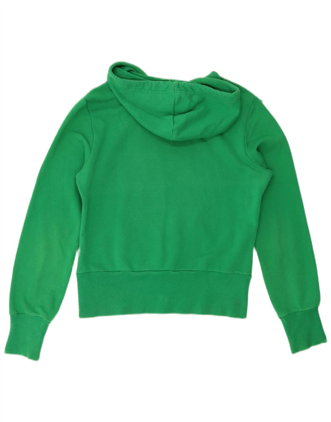ADIDAS Womens Crop Graphic Hoodie Jumper EU 38 Medium Green Cotton