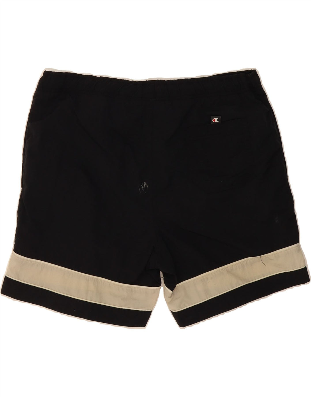 CHAMPION Mens Sport Shorts XL  Black Striped Polyester Vintage Champion and Second-Hand Champion from Messina Hembry 