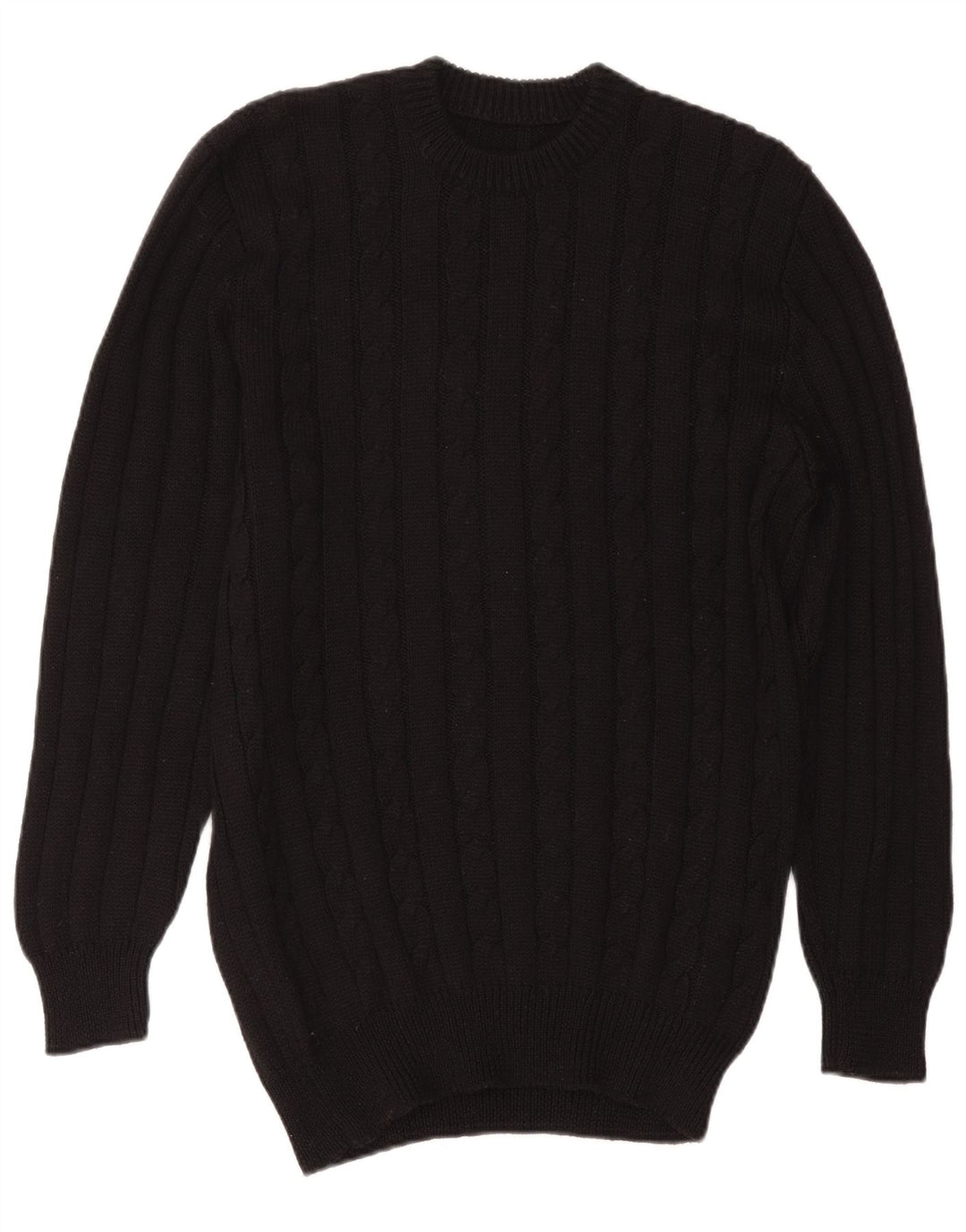 Vintage Womens Jumper Dress IT 50 XL Black Wool