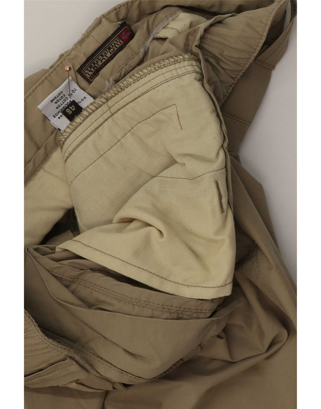 Napapijri Mens Hiking Cargo Trousers IT 48 Medium W34 L34 Khaki Polyamide