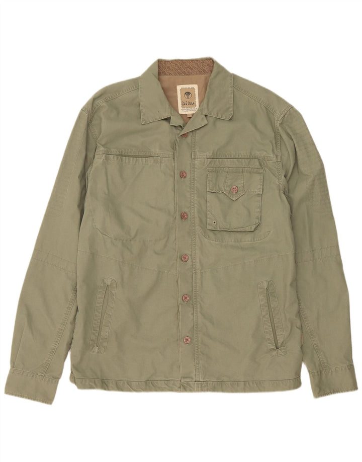 Fat Face Mens Utility Jacket UK 38 Medium Khaki Cotton