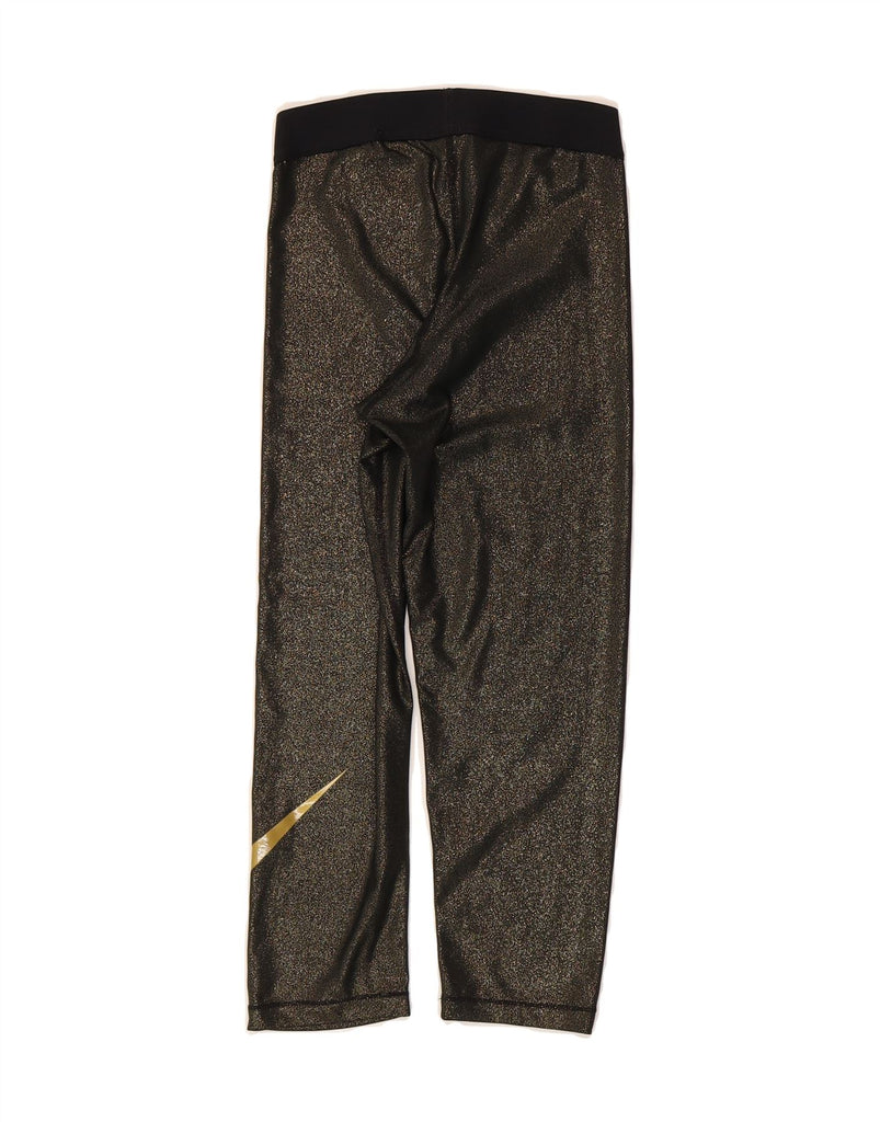NIKE Womens Capri Graphic Tracksuit Trousers UK 6 XS Black Flecked Vintage Nike and Second-Hand Nike from Messina Hembry 