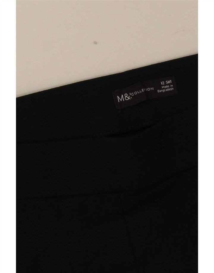 Marks & Spencer Womens Slim Casual Trousers UK 12 Medium W32 L26 Black