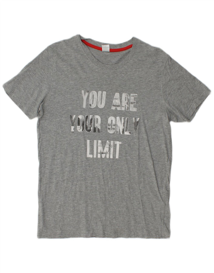 ARENA Mens Graphic T-Shirt Top Medium Grey Cotton