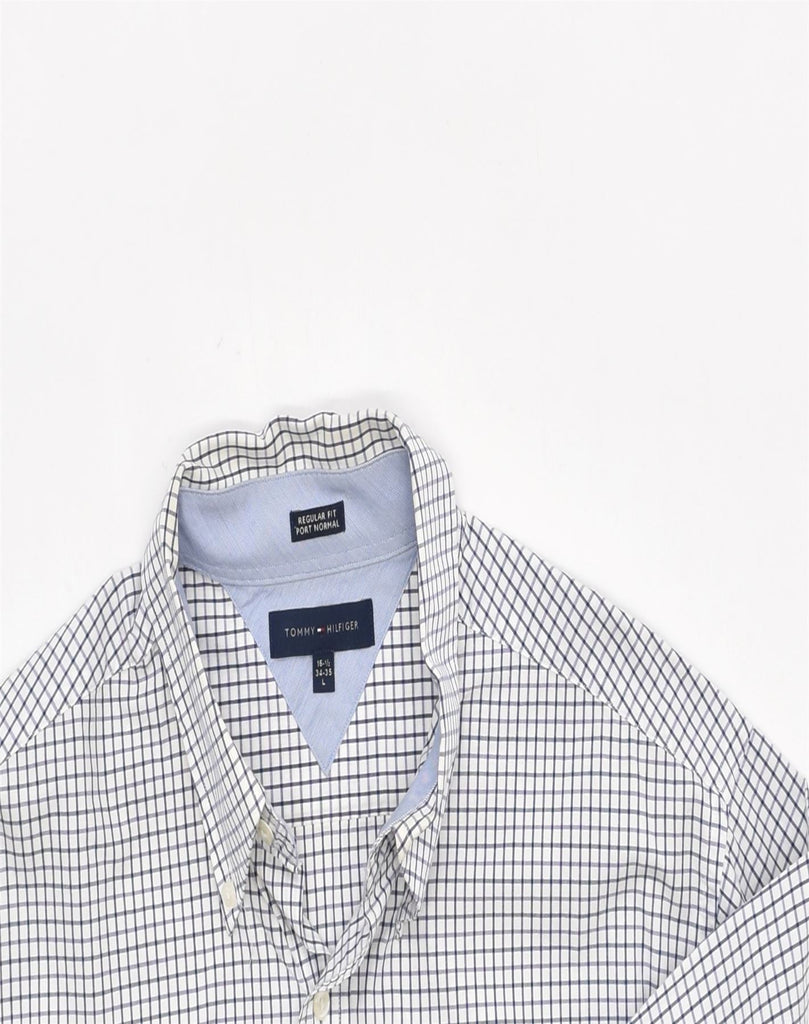 TOMMY HILFIGER Mens Regular Fit Shirt Size 16 1/2 Large  Beige Check | Vintage | Thrift | Second-Hand | Used Clothing | Messina Hembry 