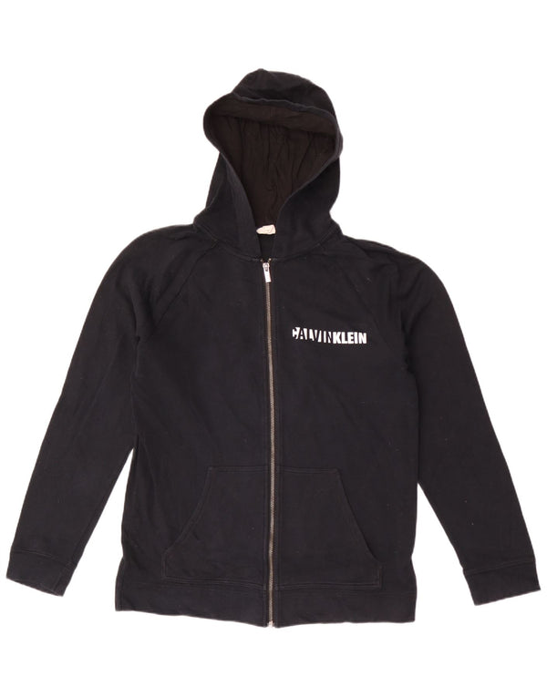 Calvin Klein Mens Graphic Zip Hoodie Sweater Medium Black