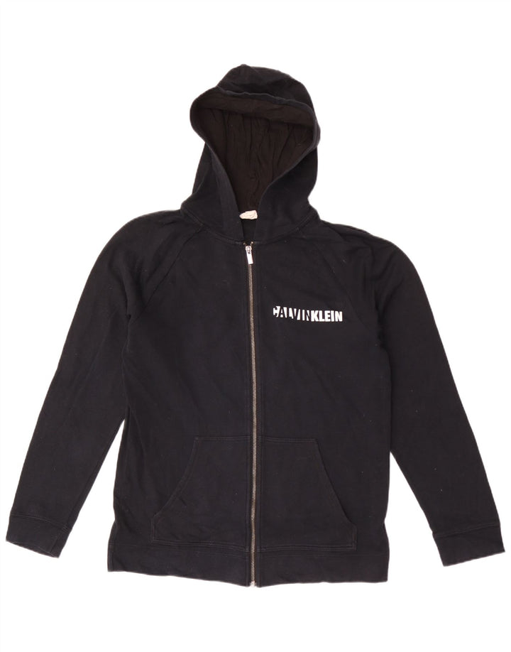 Calvin Klein Mens Graphic Zip Hoodie Sweater Medium Black