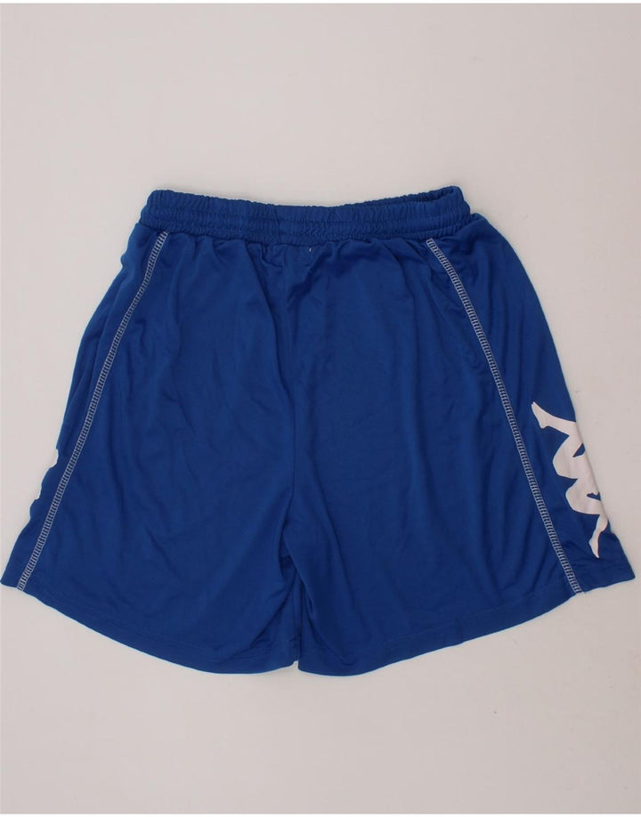 KAPPA Boys Graphic Sport Shorts 13-14 Years  Blue Polyester Vintage Kappa and Second-Hand Kappa from Messina Hembry 