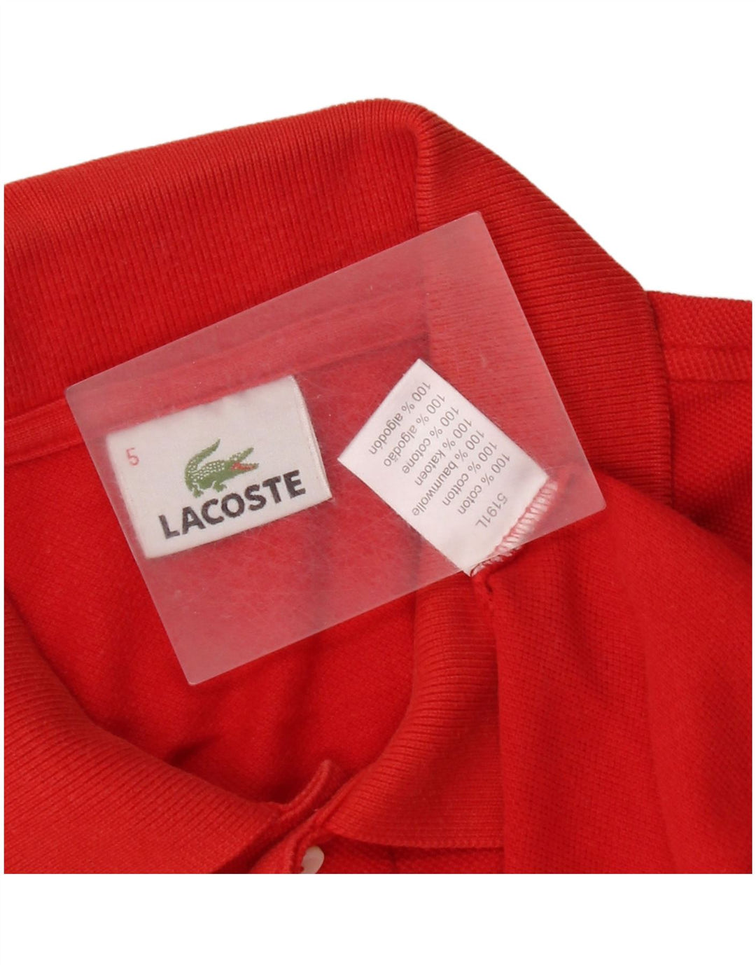 Lacoste Mens Polo Shirt Size 5 Large Red Cotton
