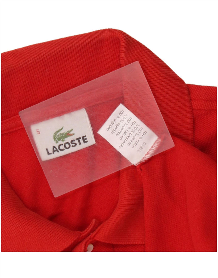 Lacoste Mens Polo Shirt Size 5 Large Red Cotton