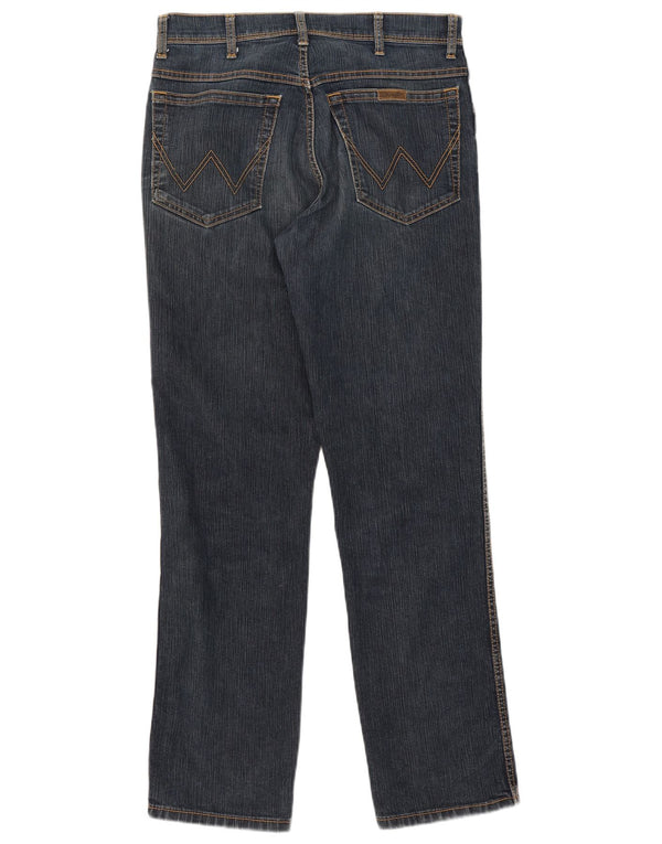 Wrangler Womens Regular Fit Straight Jeans W33 L32 Navy Blue Cotton