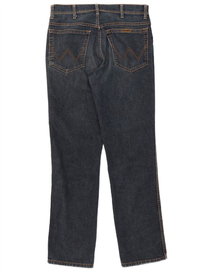 Wrangler Womens Regular Fit Straight Jeans W33 L32 Navy Blue Cotton