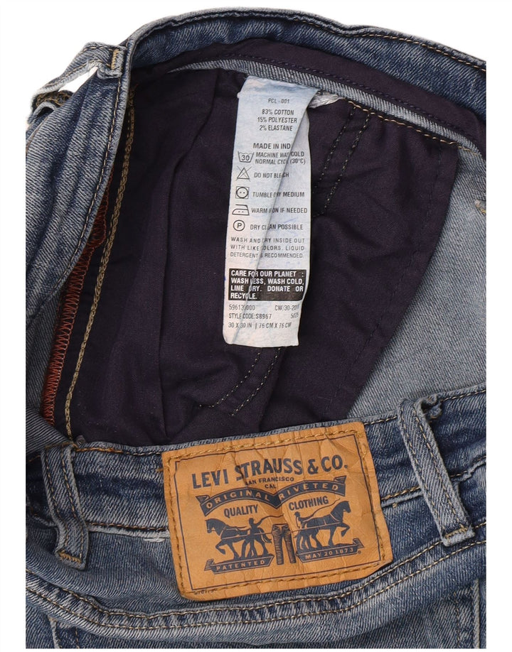 Levi's Womens Straight Jeans W30 L25 Blue Cotton