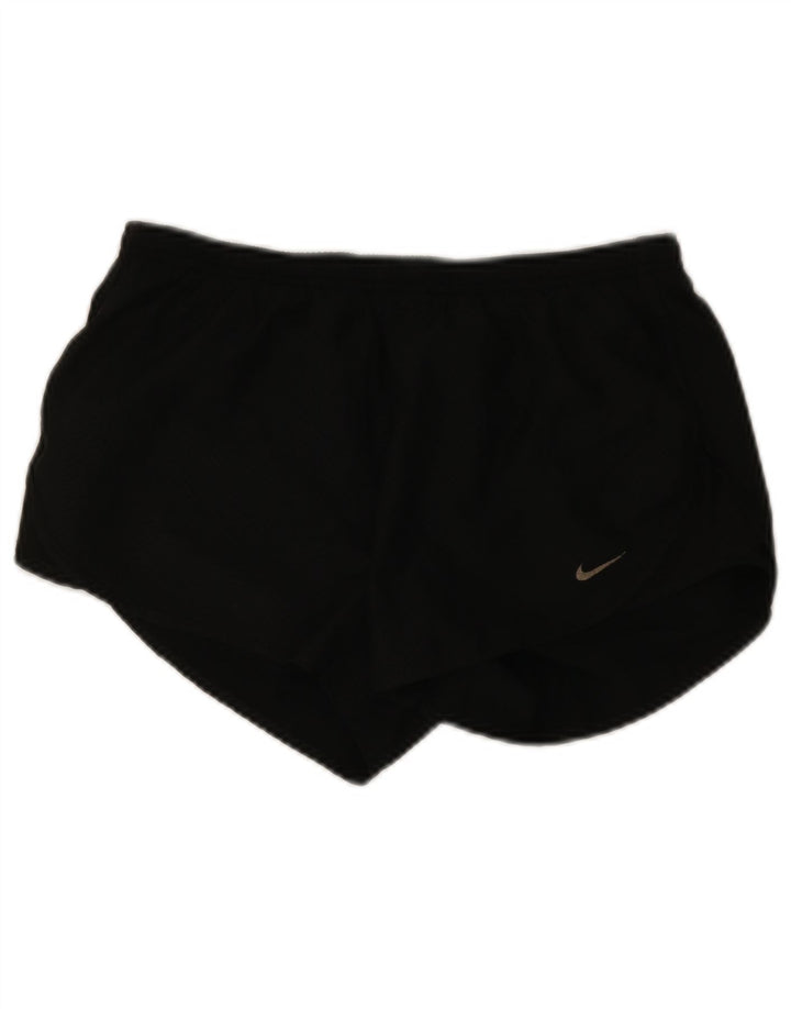 NIKE Womens Dri Fit Sport Shorts UK 14 Medium  Black Chevron