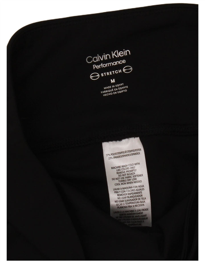 Calvin Klein Womens Graphic Sport Shorts UK 12 Medium Black Polyester