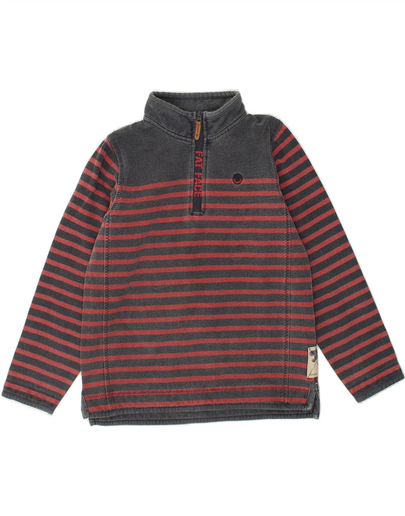 FAT FACE Girls Graphic Sweatshirt Jumper 12-13 Years Red Striped Cotton | Vintage Fat Face | Thrift | Second-Hand Fat Face | Used Clothing | Messina Hembry 