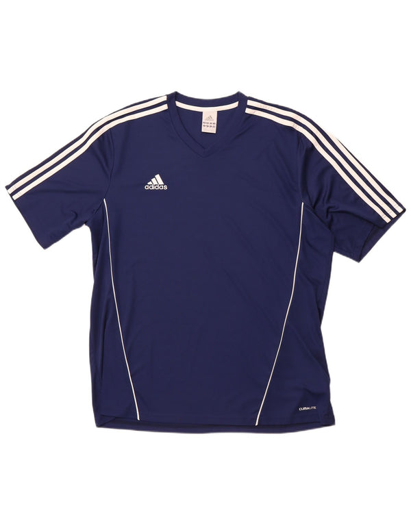 ADIDAS Mens Climalite T-Shirt Top XL Navy Blue Polyester