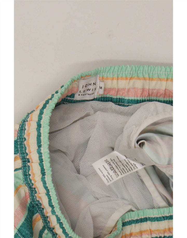 John Lewis Mens Swimming Shorts Medium  Green Striped Polyester