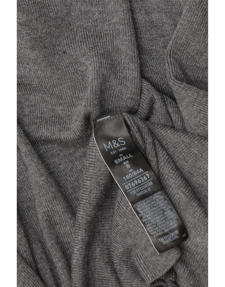 Marks & Spencer Womens Longline Open Cardigan Sweater UK 10 Small Grey