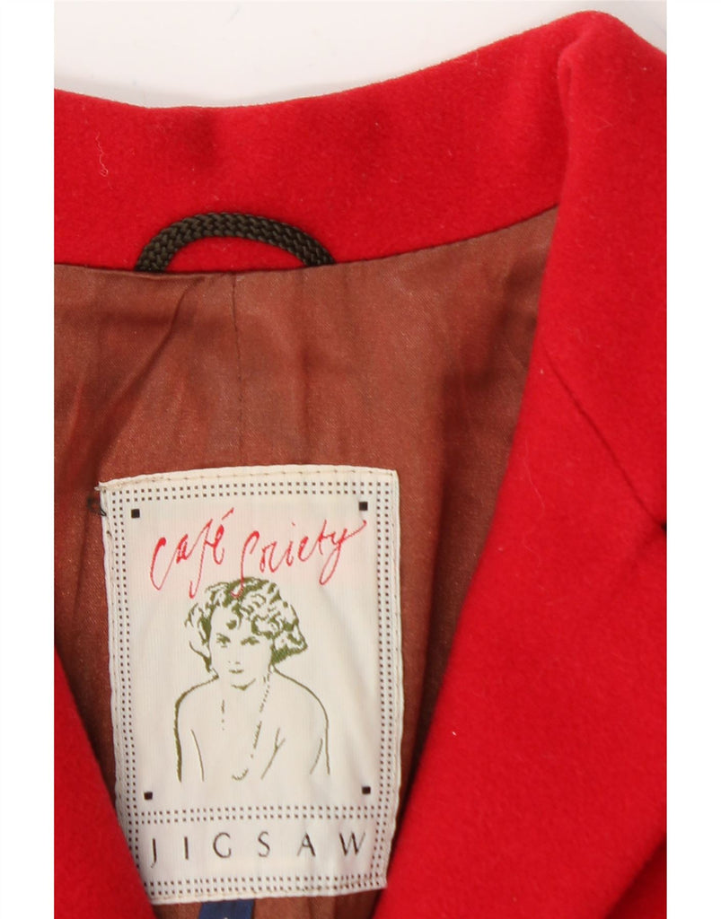 JIGSAW Womens 2 Button Blazer Jacket UK 14 Medium Red Wool Vintage Jigsaw and Second-Hand Jigsaw from Messina Hembry 